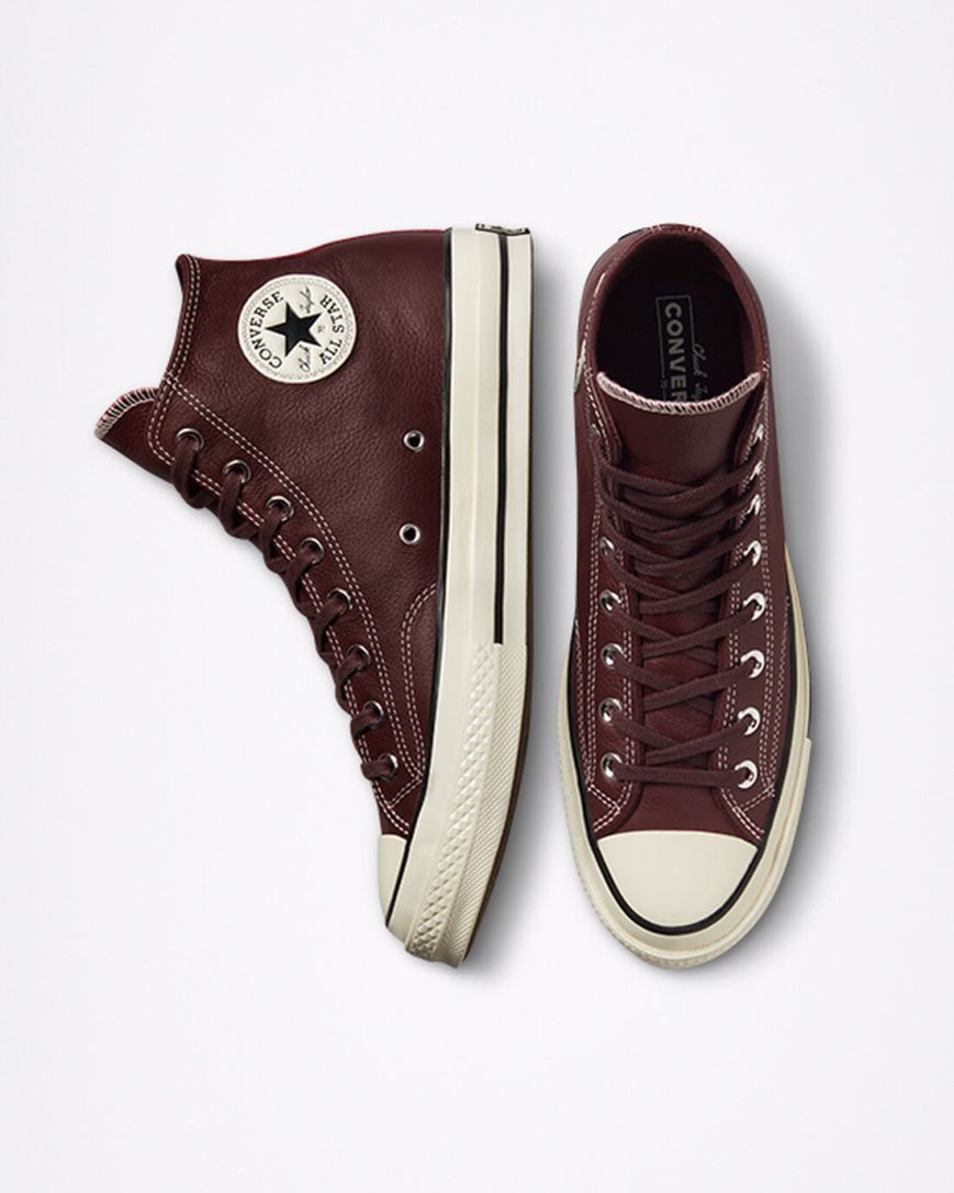 Pánské Boty Vysoké Converse Chuck 70 Læder Seasonal Color Vínové | CZ BCRX14